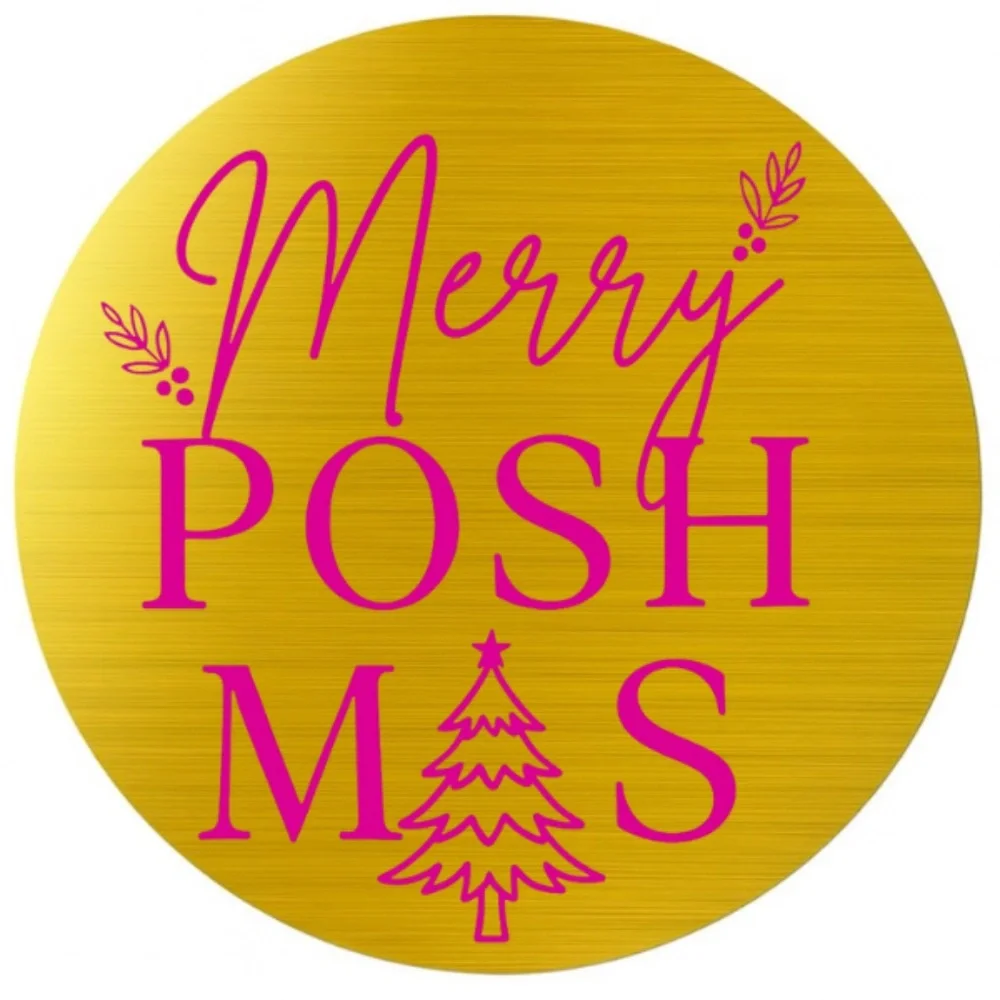 Merry Poshmas Stickers – Round Christmas Labels for Poshmark Packaging stickers